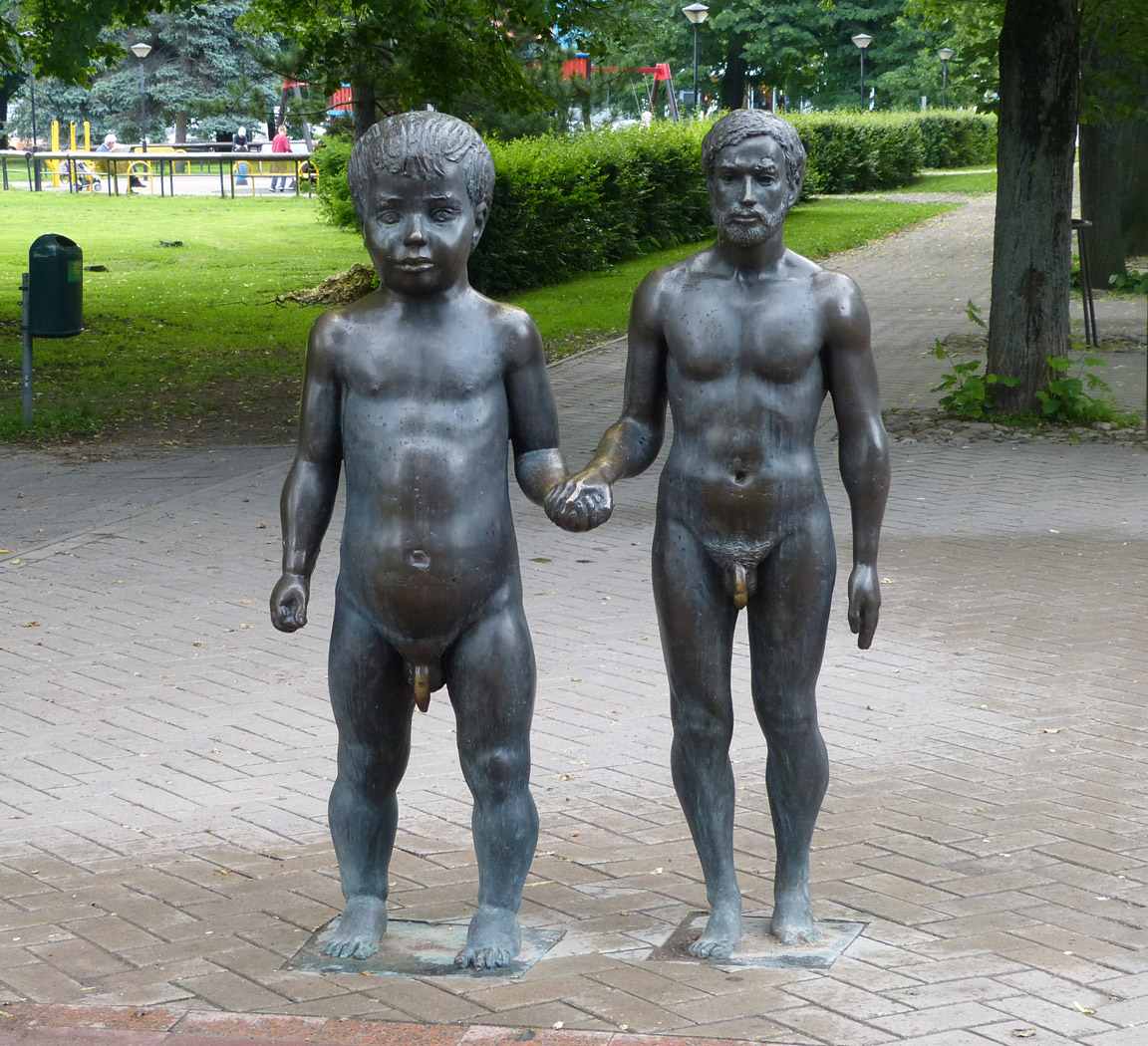 Father and Son Sculpture, Tartu, Estonia