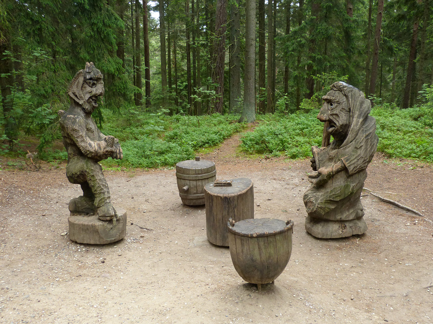 Wood Carvings, Witches Hill, Juodkrante, Lithuania