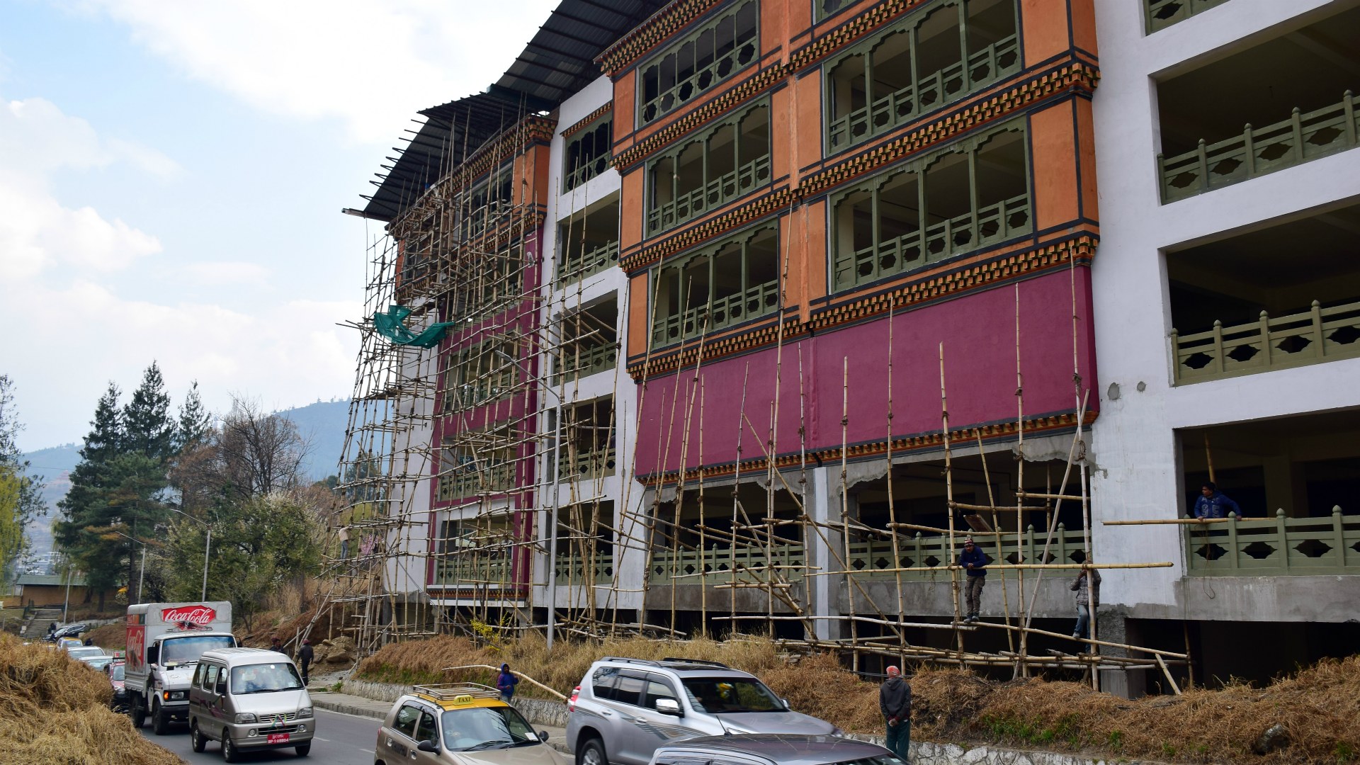 Building with Scaffolding, Thimphu