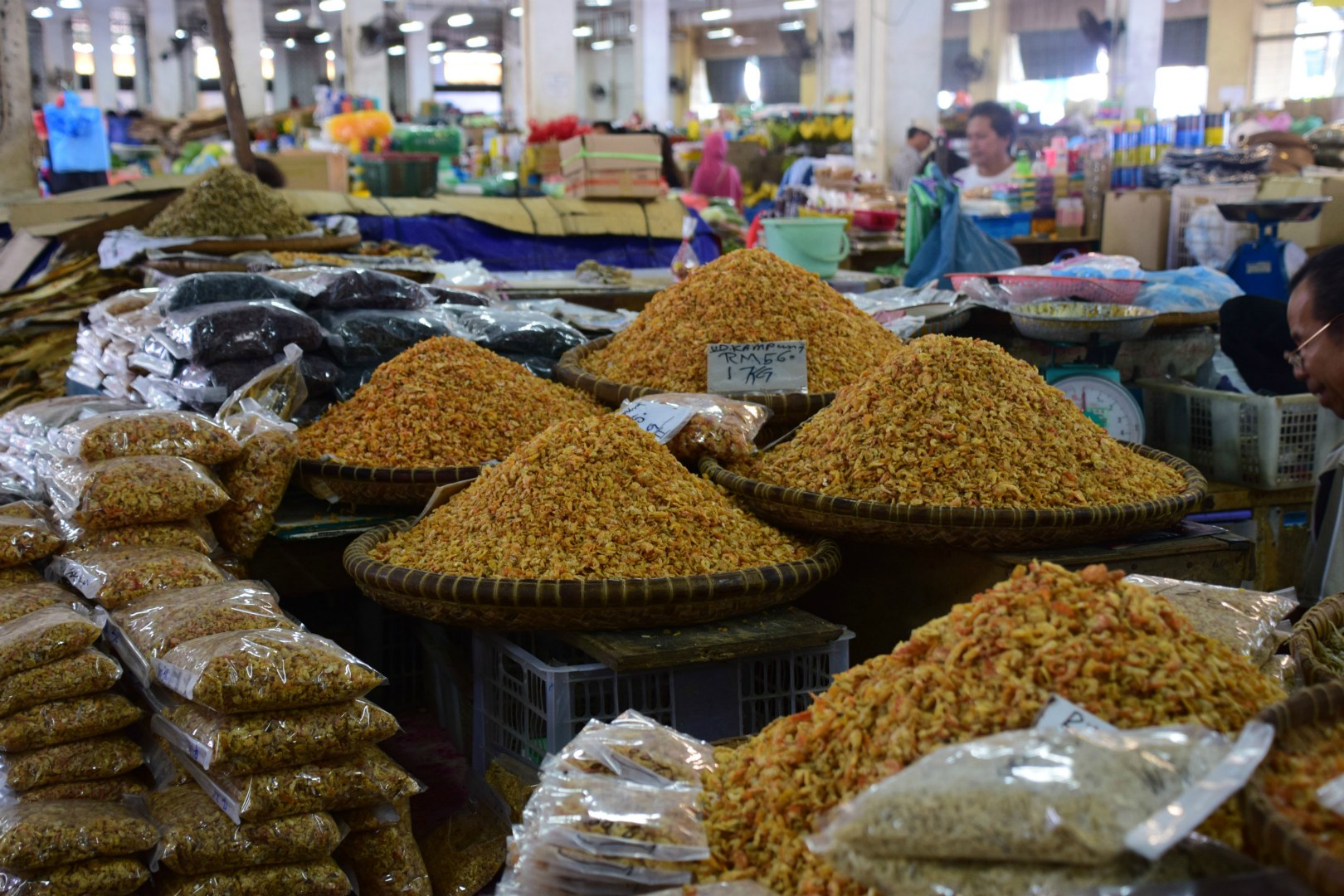 Dried Shrimps in Market, Sandakan
