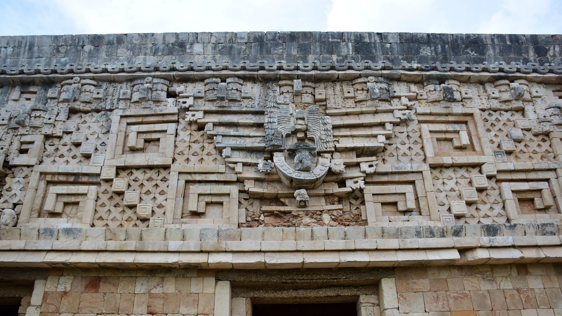 Carvings on Governor's Palace, Uxmal, Mexico