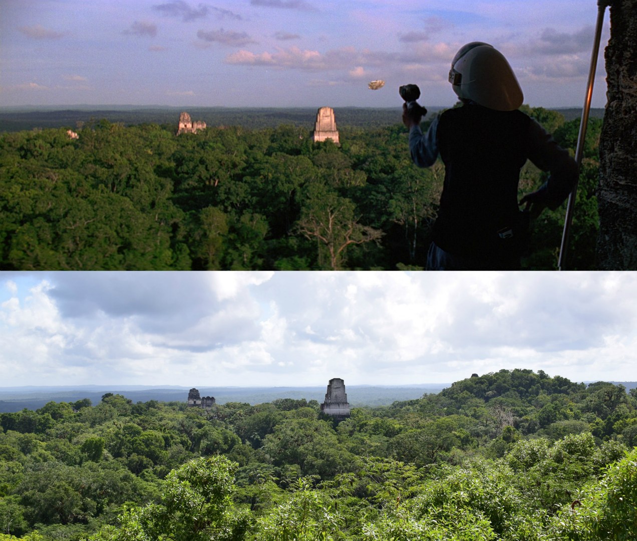 Scenes from Yavin IV moon (Star Wars) and Tikal, Guatemala