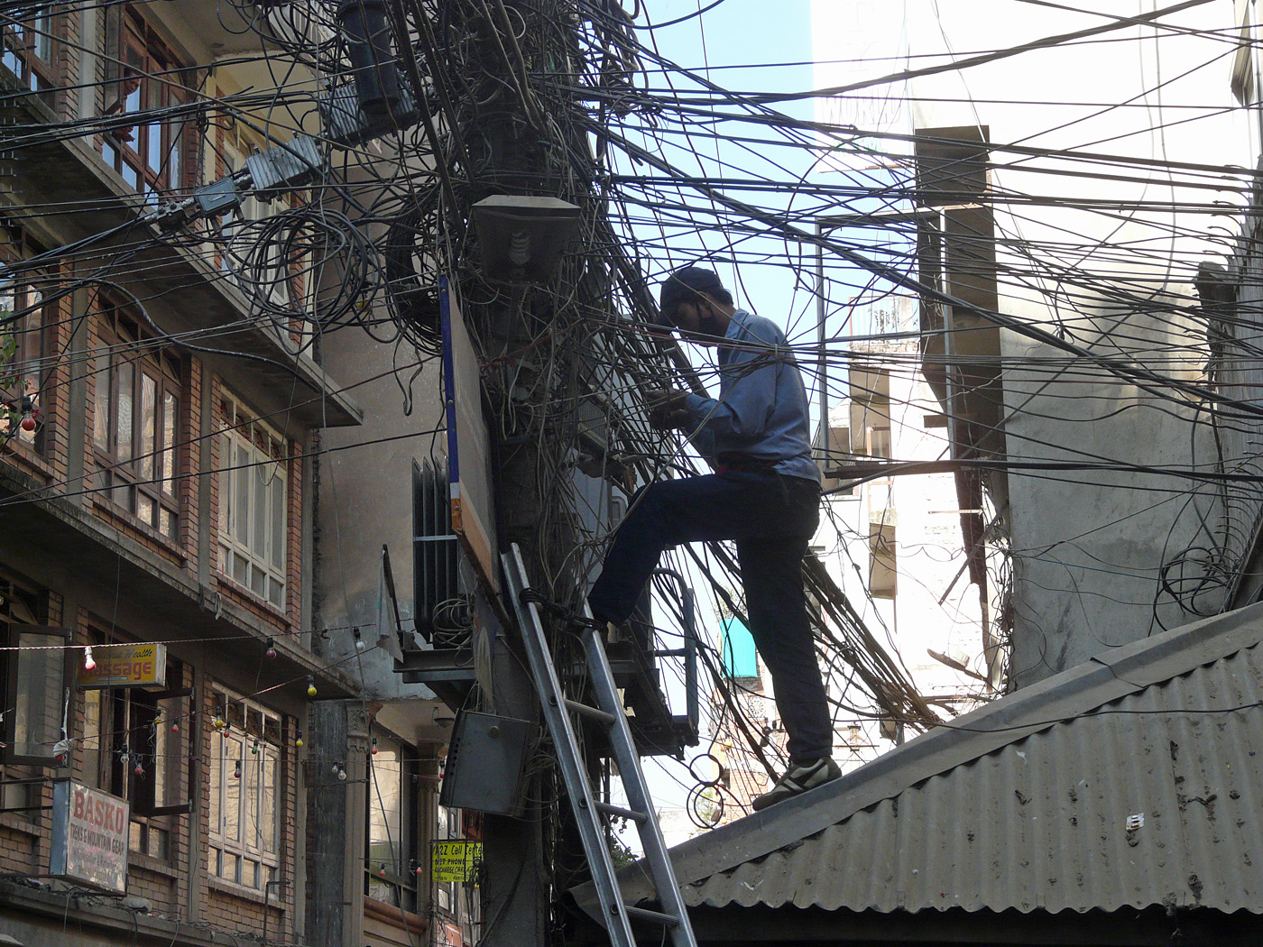 Wiring under repair, Kathmandu