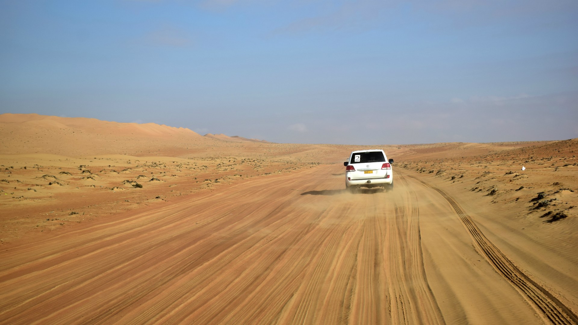 Driving through Al Sharqiya Sands