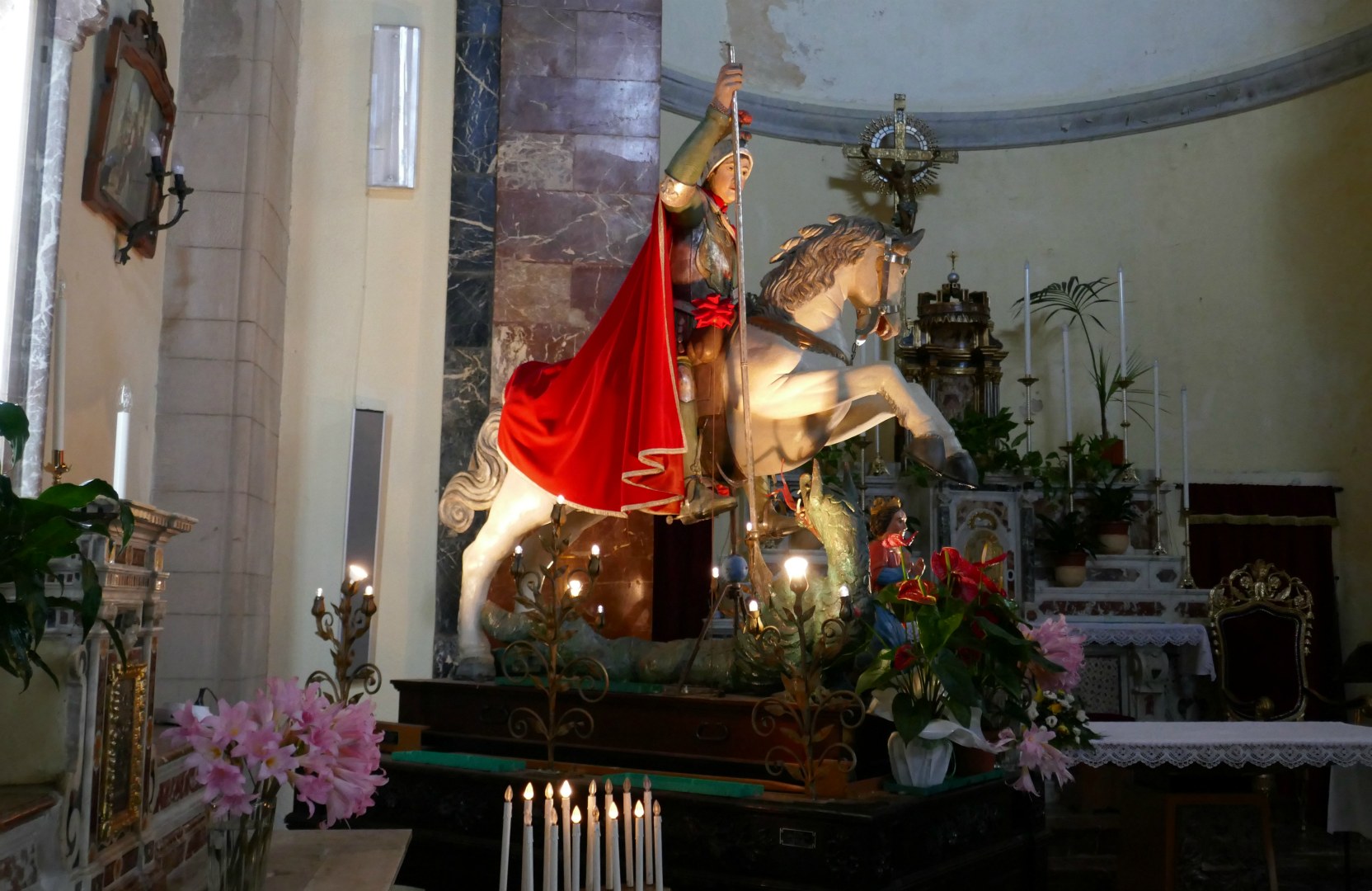 St George and the Dragon, Church of St Nicholas of Bari, Castelmola, Sicily
