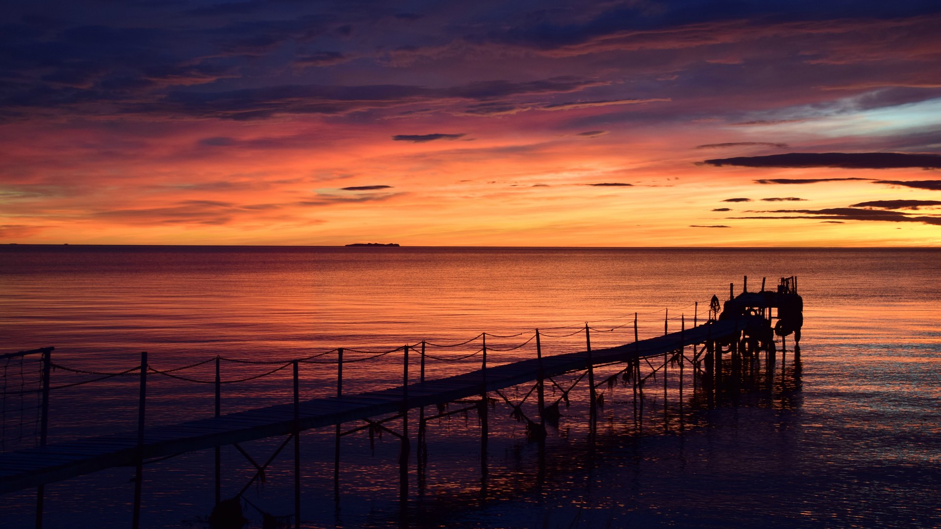 Sunrise, Strait of Magellan near Punta Arenas