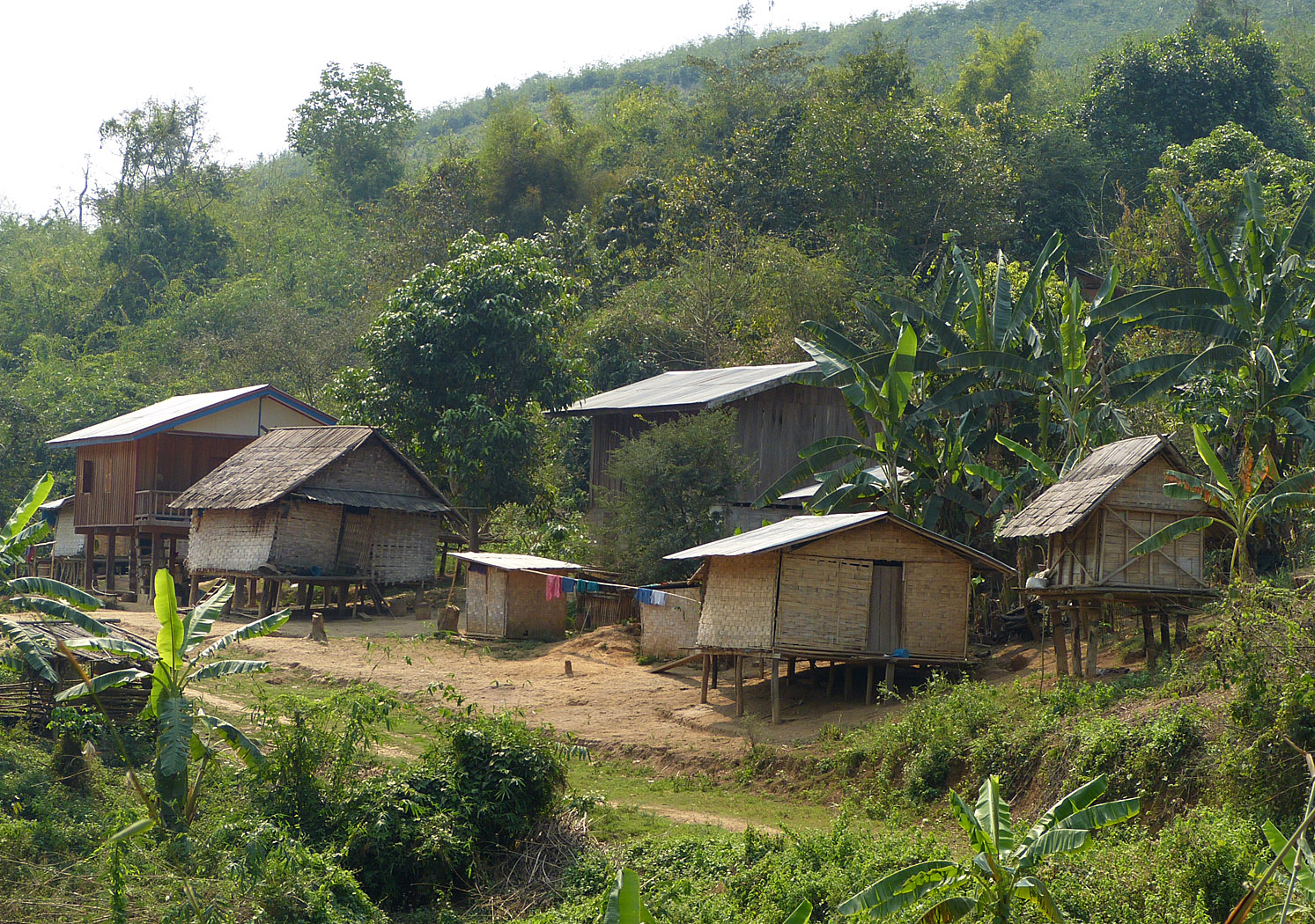 Village on Mekong River, Laos