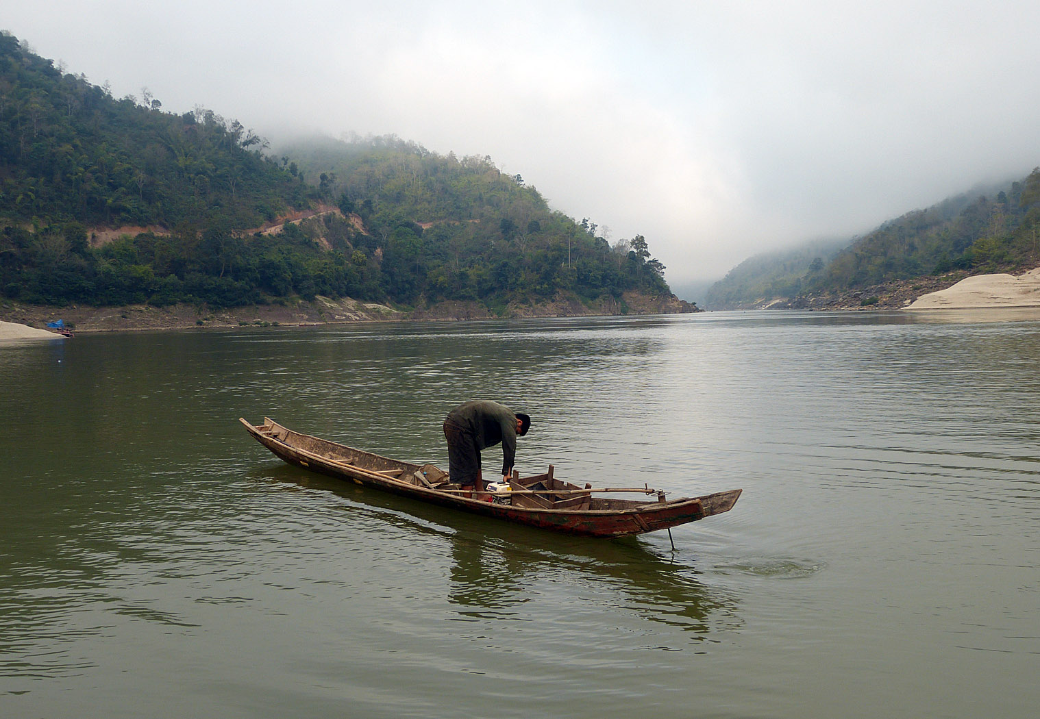 Fisherman, Mekong River, Laos