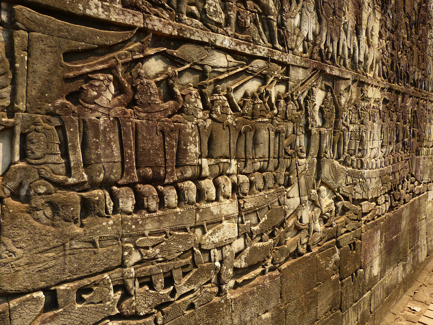 Carvings at The Bayon, Angkor Thom, Cambodia