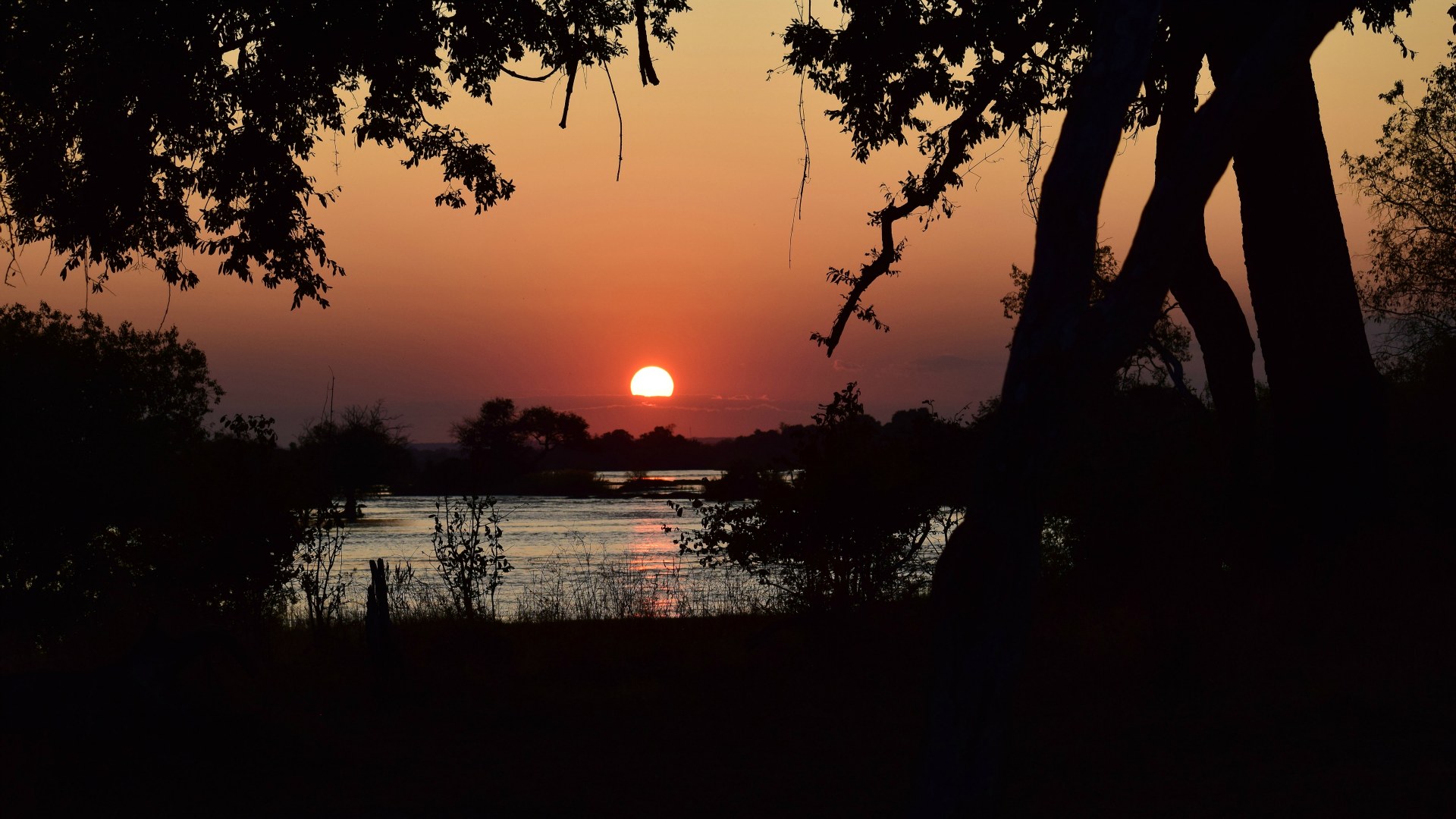 Sunset over Zambezi River
